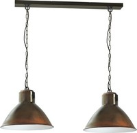 Braune Pendelleuchte Innenschirm Weiß Ø45Cm 2Xe27 KettenaufhäNgung HäNgelampe
