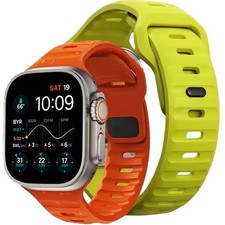 For Apple Watch Series Ultra 3 11 10 9 8 7 iWatch 49mm Silicone Sport Band Strap