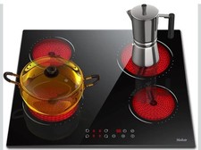 Hobsir hob Ceramic Hob 60 cm Electric Hob 4 Zone heat indicator Hard Wire,  