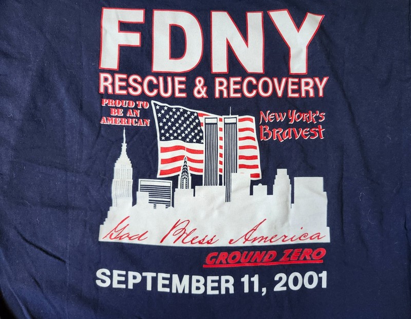 New Never Worn September 11th FDNY Rescue & Recovery T Shirt Cotton Park Size XL