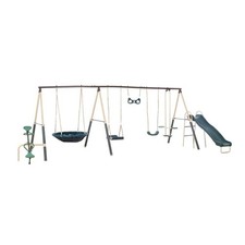 XDP Recreation Deerfield Playground Swing Set, Super Disc, Slide, Glider Swing