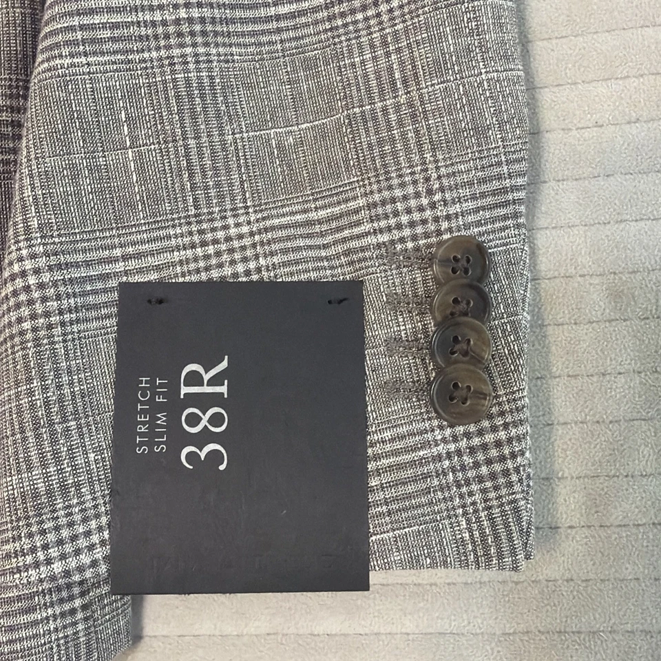 Blazer Banana Republic Para Hombres 38R Gris Calce Ajustado Tollegno 1900 3DWool Mezcla Elastizado Foto 3 de 4