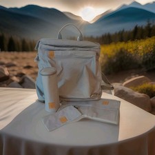 Wickeltasche-rucksack von "L&auml;ssig" Paper Optik  grey 'wie neu'