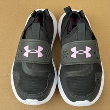 Under Armour Kids Youth 5Y Sneakers Black Pink Slip On Athletic Shoes NEW