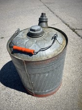Vintage 5 Gallon Unbranded Galvanized Gas Can with Plastic Handle. Pick Up Only.
