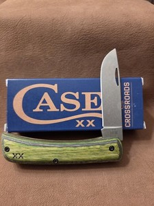 Case XX No.66383 Green/Black Laminate Wood Smooth XR Sod Buster JR S35VN