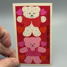 Vintage 1986 Hallmark Sticker Treats Valentines Day Teddy Bear - Loose Sheet