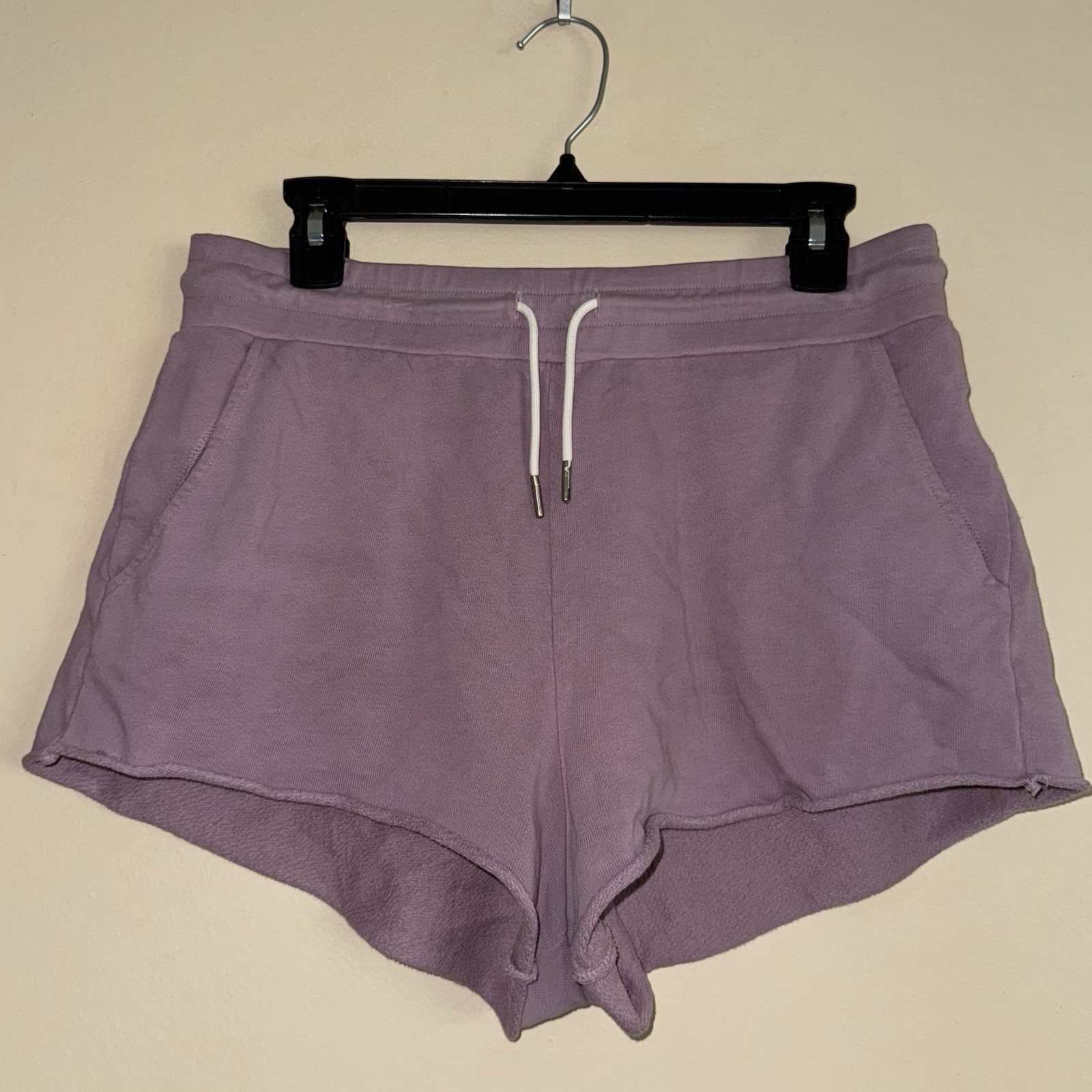 MATE The Label Purple Drawstring Organic Cotton Sweat Lounge Shorts Size M