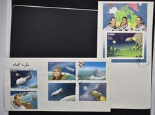 AJMAN UAE 1968 SPACE, Cpl Gagarin Death + Apollo Set + Sheet on FDC / Cover LOOK