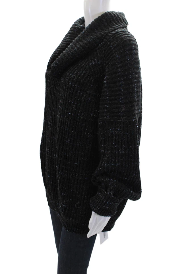 Suéter Free People Mujer Manga Larga Gran Tamaño Cuello Alto Negro Talla M Foto 2 de 4