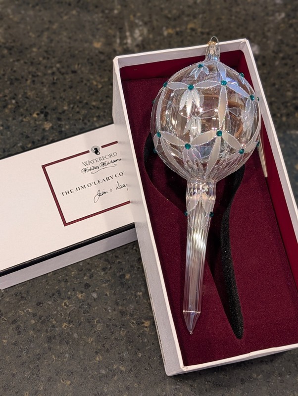 Waterford Holiday Heirlooms "Royal Araglin Platinum Spire" Ornament Jim O'Leary