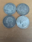 Four (4) Washington Business Strike Silver Quarters 1945,1952,1959,1964
