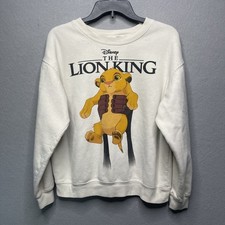 Disney Youth The Lion King Ivory Crew Neck Sweatshirt With Simba Graphic L