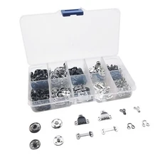 100 Pair 3 Styles Sewing Hook & Eye Closure Snap Fastener Clothing Fixing Tool