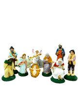 Natività 11 Pz in Terracotta Cm 5,5 - Sacra Famiglia Pastori Presepe