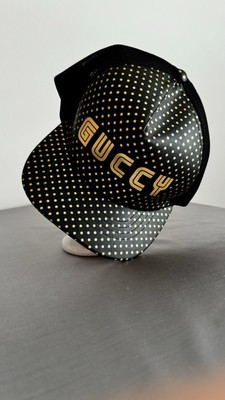 GUCCI X SEGA Calfskin Stars Baseball Hat M Black Gold NWT