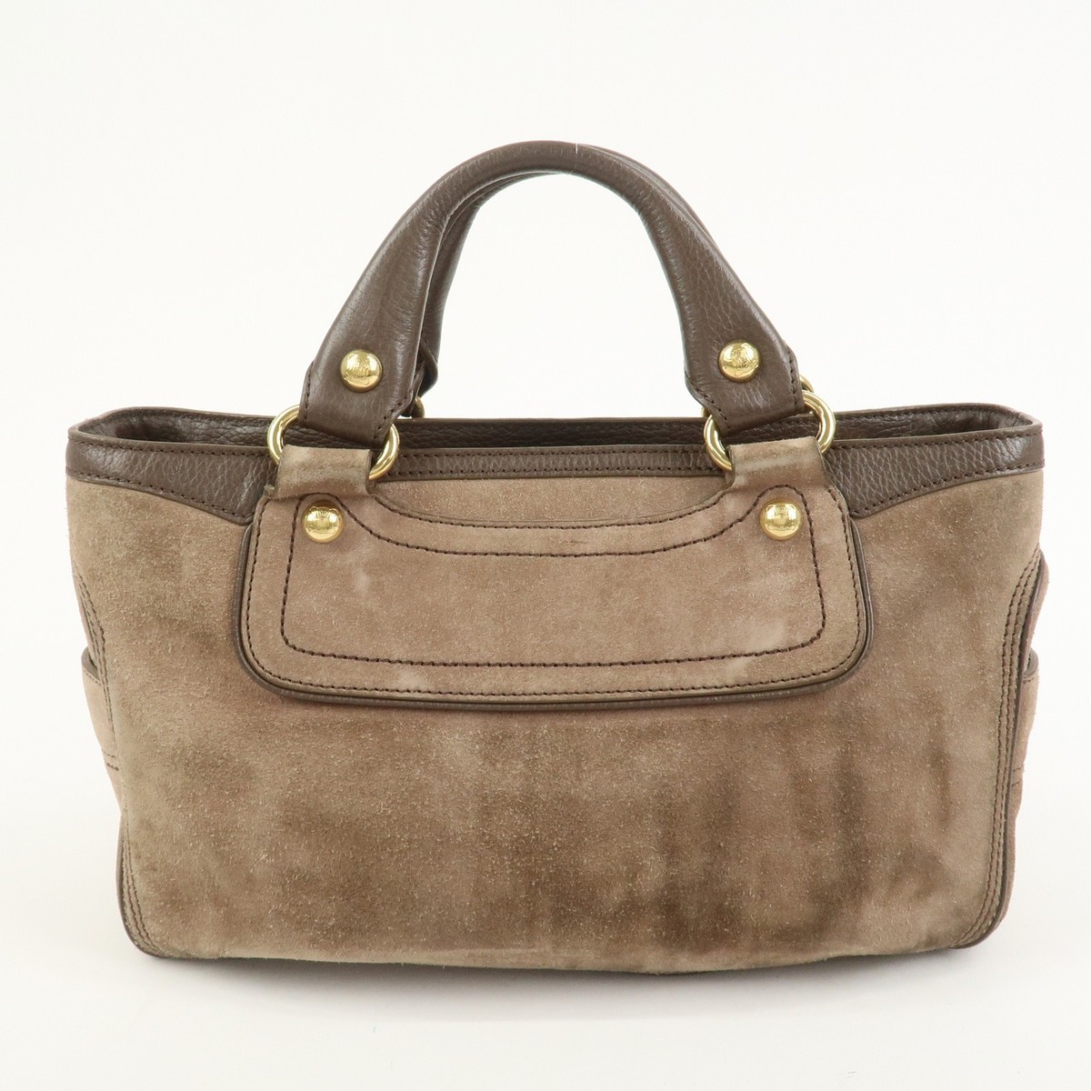 CELINE Boogie Bag Suede Leather Hand Bag Beige Brown Authentic