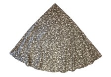 Vintage Handmade Round Tablecloth Green Brown Leaf Print 110" Large Jacquard