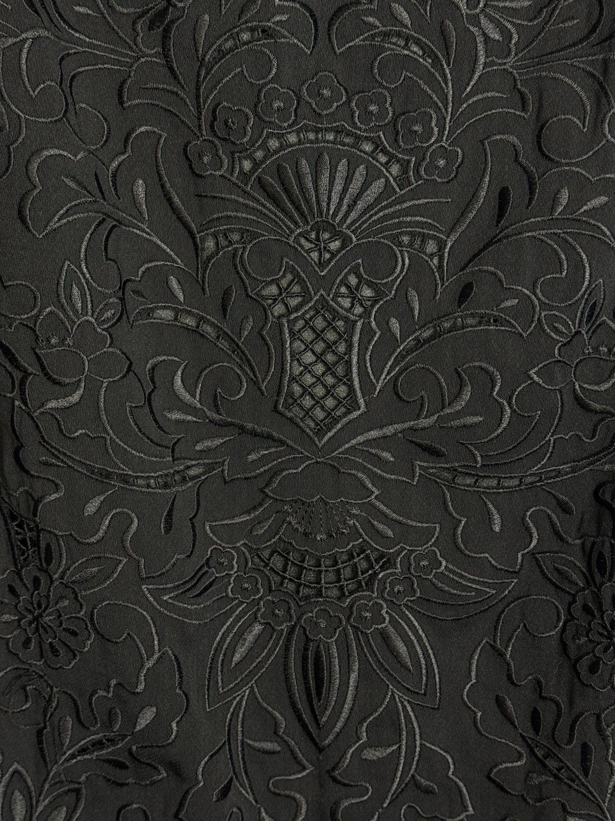 Sweet Sinammon Black Sheath Dress Embroidered Lined Size L