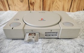 Sony PlayStation 1 Console Bundle w/ 2 Sony Controllers & 1 memory Card & Game