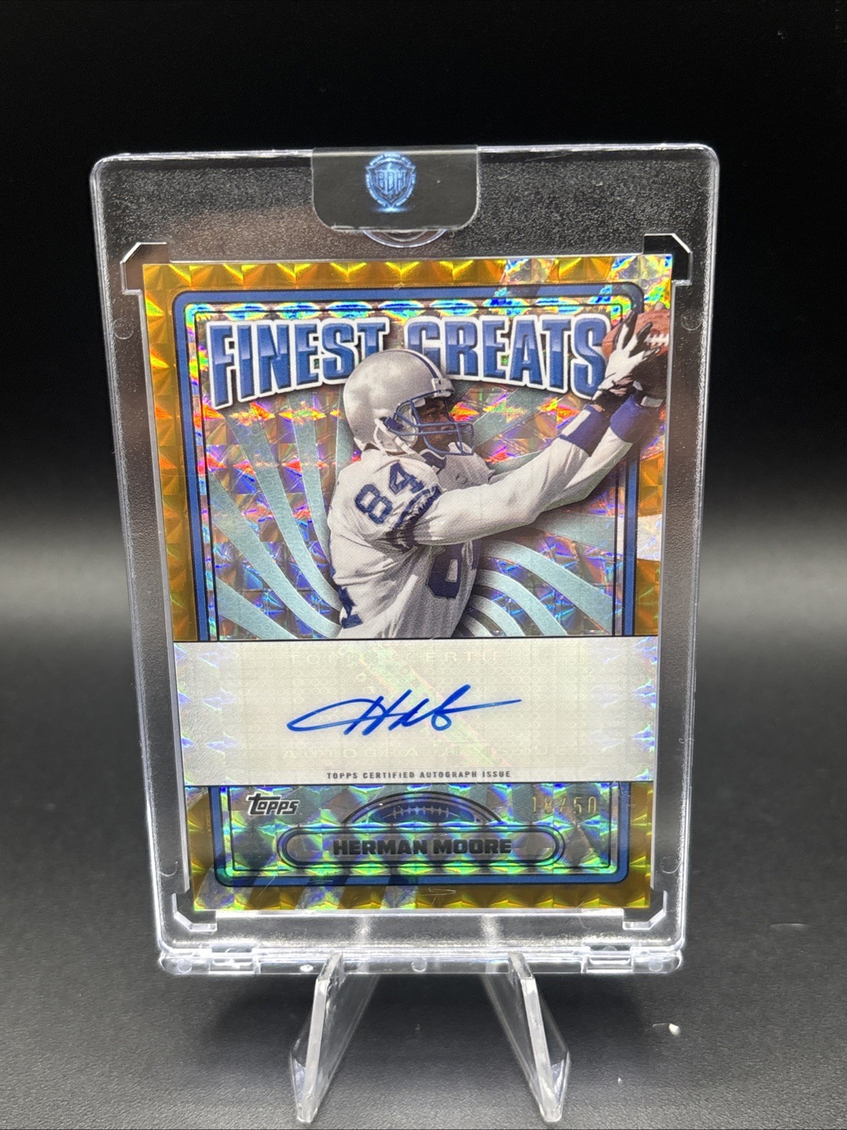 2024 Topps Finest Finest Greats Autographs Herman Moore Gold Refractor /50