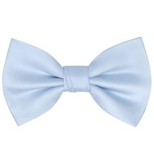 Mens Pre-tied Solid Bowtie Adjustable Formal Tuxedo Bow Tie for B Light Blue