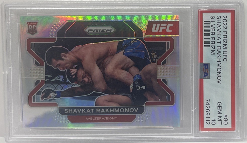 2022 Panini Prizm UFC Silver Shavkat Rakhmonov #80 PSA 10 GEM MINT Rookie RC