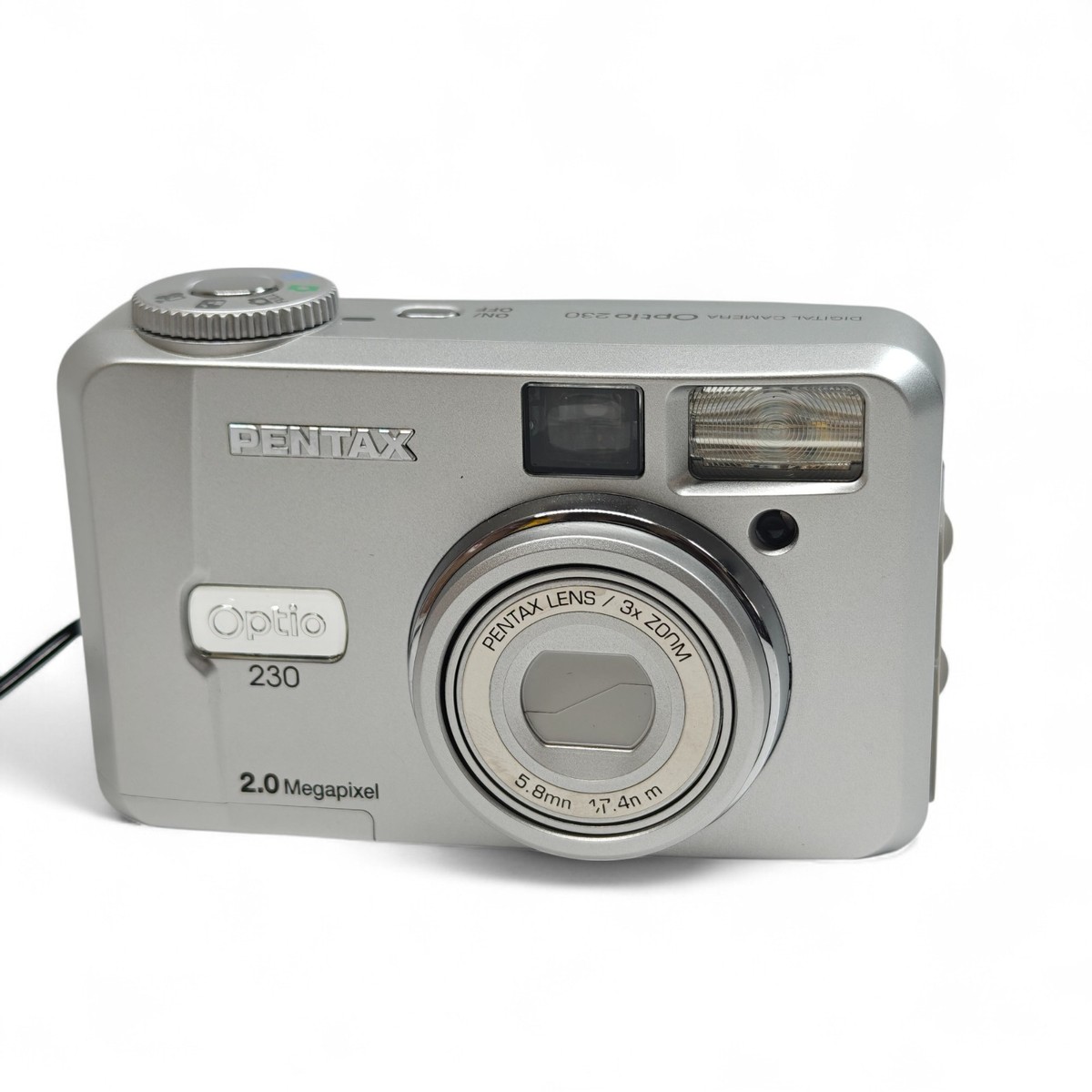 Pentax Optio 230 Digital Camera Silver 2.0MP Flip Screen Retro