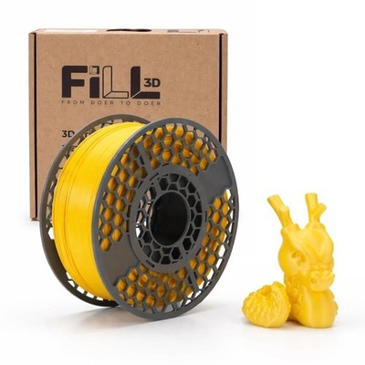 PLA Silk Filament 1.75mm Yellow, FILL-3D Shiny 3D Printer Filament 1KG (2.2lb...