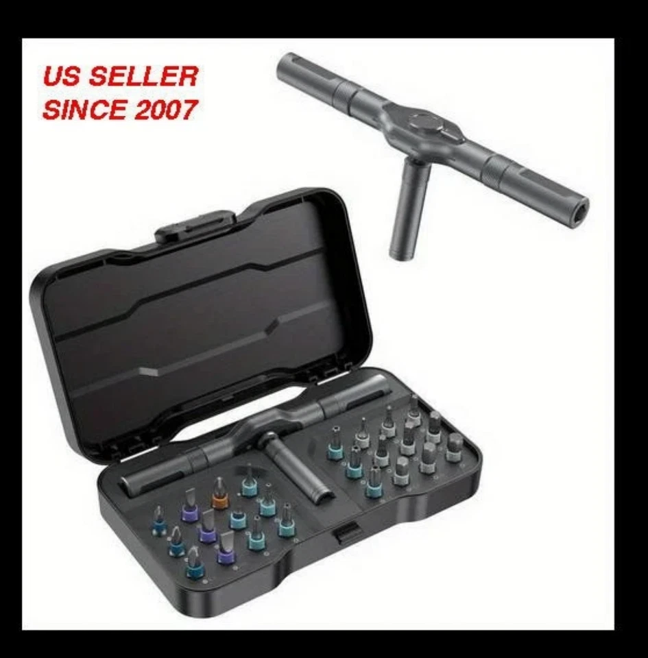 Juego de cabeza de destornillador multifunción 24 en 1 25 piezas llave de trinquete reparación del hogar Foto 4 de 4