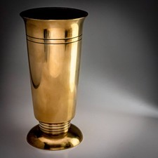 Antike viktorianische schwere Messinggussvase Mantel Herdbesteck 8" 1,3 kg 1890-10