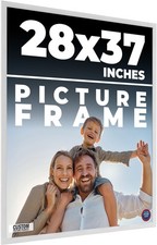 28x37 Frame White Wood Picture Photo Frame with UV Acrylic and Acid Free Backing