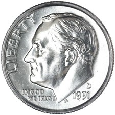 1991 D Roosevelt Dime BU US Coin See Pics S032