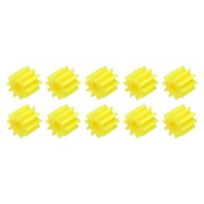 10Pcs Plastic Gears 10 Teeth Plastic Shaft Gears 102AA for RC DIY Robot Yellow
