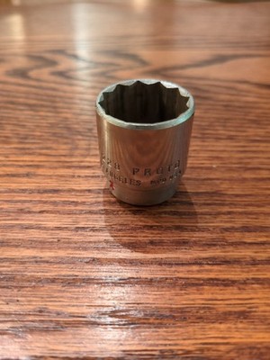 Vtg PROTO 5228, 7/8in., 3/8 Drive 12pt SAE Socket, USA Made Los Angeles 