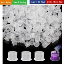 Tattoo Ink Caps - 1000Pcs Medium Ink Caps Disposable Tattoo Ink Cups with Bas...