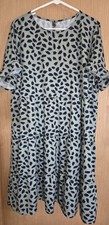 Women’s A-Line Dress S Green/Black Leopard Print Ruffle Sleeve Shein 2XL