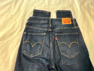 Levis 721 High Rise Skinny Jeans Size 28 Dark Wash Stretch Denim Skinny Jeans