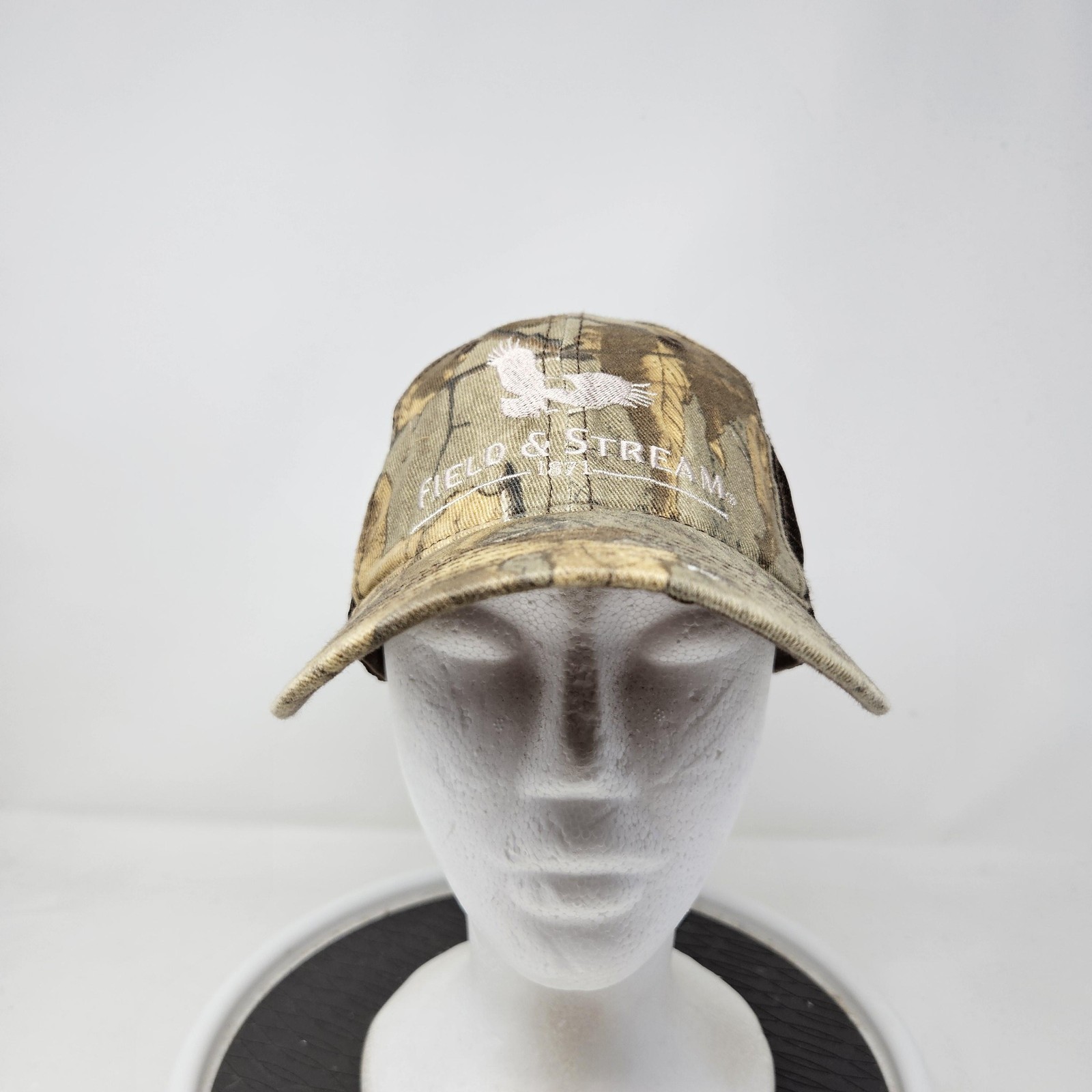 Field & Stream Hat Cap Snap Back Camo Trucker Mesh Embroidered Mens Brown Green