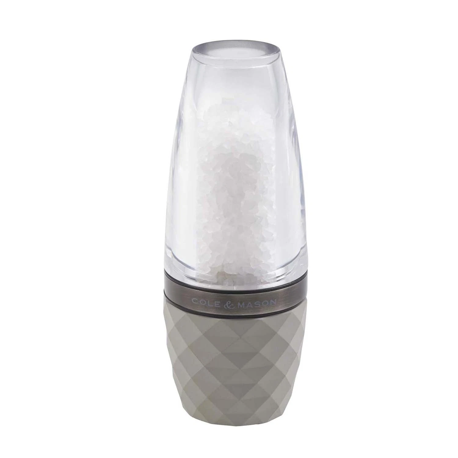Acrylic Concrete Salt Mill 16cm Manual Adjustable Grinder Shaker Cole & Mason