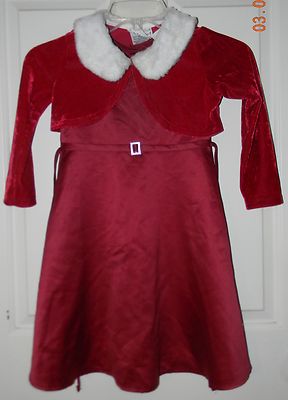 NWT BROOKE LINDSAY girls Red White 2-pc DRESS SET* 5  New