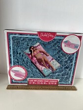 Packed Party Luxe Inflatable Chair Lounger w/ Back Rest Pink 61" 33" 18" New