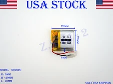 3.7V 180mAh 602020 Lithium Polymer LiPo Rechargeable Battery (USA STOCK)