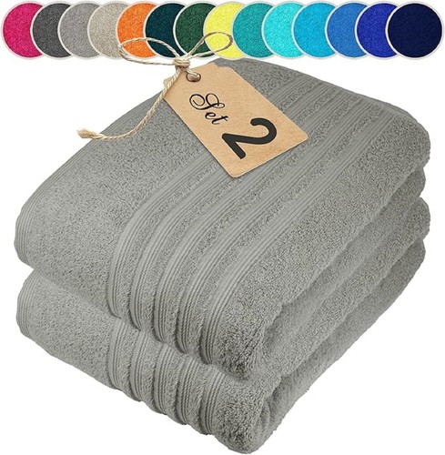2x Large Bath Sheets 100% Egyptian Cotton Soft Big Size Jumbo Bath Towels 500GSM - Picture 31 of 38
