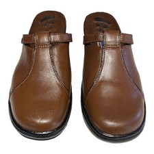 Dr. Scholls Brown Leather Clogs - Women's Size 6 Mules, Gel-Pak, Preowned