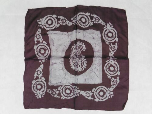 Small Square Ethnic Hippy Boho Batik Silk Scarf Made in India Aprox. 50cm (BT50) - 第 1/2 張圖片