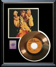 JIMI HENDRIX GOLD RECORD FIRE RARE 45 RPM NON RIAA AWARD RARE !