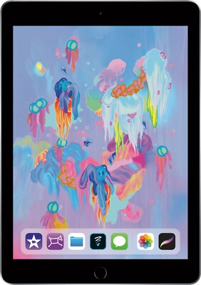 Apple iPad 6th Gen. 128GB, Wi-Fi, 9.7in - Space Gray WIFI BLUETOOTH IOS 17