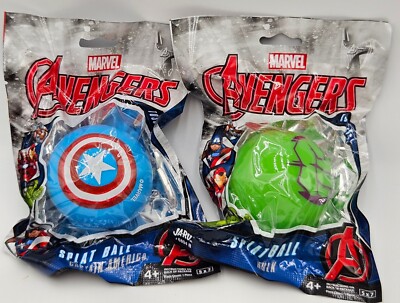 Lot Of 2 New Marvel Avengers Sticky Splat Balls Hulk & Captain America