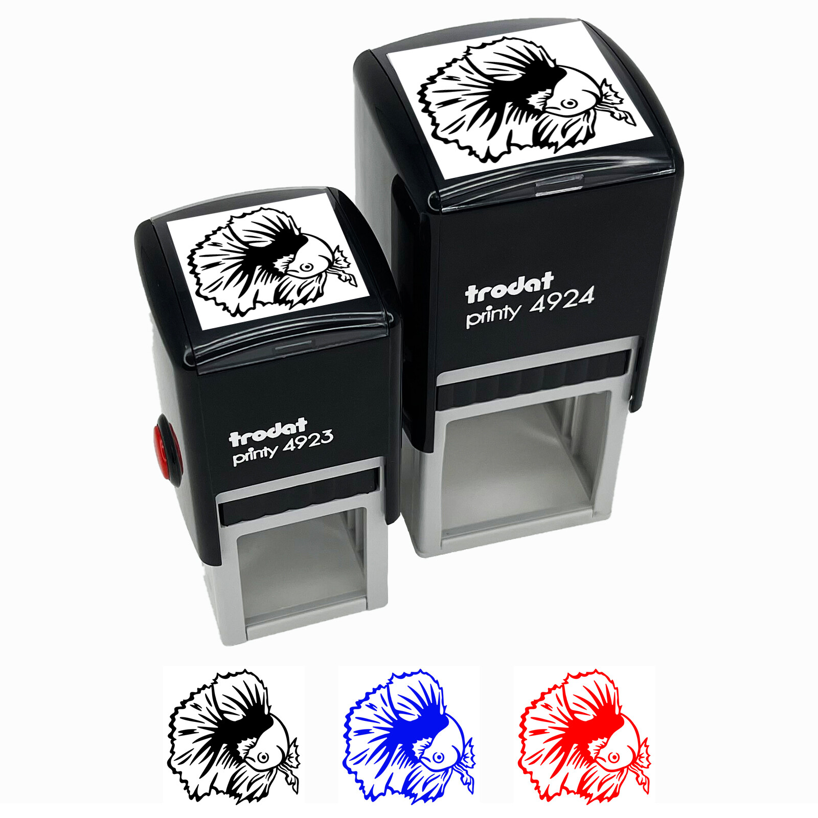 Self-Inking Betta Fish Rubber Stamp for Crafting